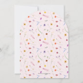 ワイルドフラワーガールベビーシャワーアーチトップ 招待状 (裏面)