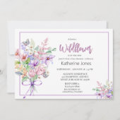 ワイルドフラワーガールベビーシャワー招待状 招待状 (正面)
