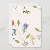 ワイルドフラワーガールベビーシャワー招待状 招待状 (裏面)