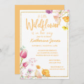 ワイルドフラワーガールベビーシャワー招待状 招待状 (正面/裏面)