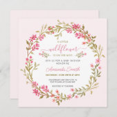 ワイルドフラワーガールベビーシャワー招待状 招待状 (正面/裏面)