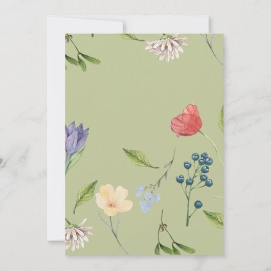 ワイルドフラワーガールベビーシャワー招待状 招待状 (裏面)