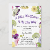 ワイルドフラワーガールベビーシャワー招待状 招待状 (正面)