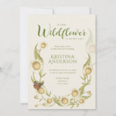 ワイルドフラワーガールベビーシャワー招待状 招待状 (正面)