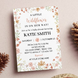 ワイルドフラワーガールベビーシャワー招待状 招待状