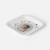 ワイルドフラワーガール写真第1誕生日 ペーパープレート (傾斜あり)