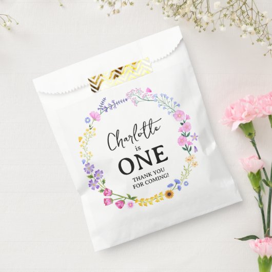 ワイルドフラワーガール最初の誕生日ありがとう フェイバーバッグ (封をした状態)