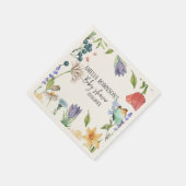 ワイルドフラワーガール赤ちゃんシャワー白 スタンダードカクテルナプキン (角)