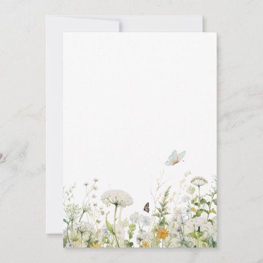 ワイルドフラワーガール赤ちゃんシャワー 招待状 (裏面)