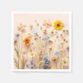 ワイルドフラワーガール1歳の誕生日 スタンダードカクテルナプキン (正面)