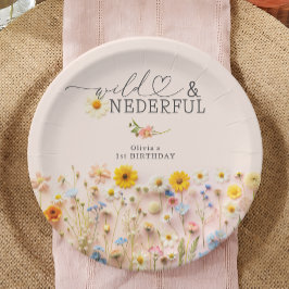 ワイルドフラワーガール1歳の誕生日 ペーパープレート