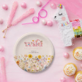 ワイルドフラワーガール1歳の誕生日 ペーパープレート (パーティー)