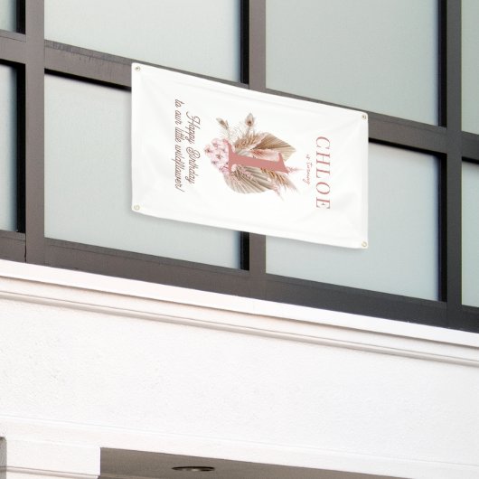 ワイルドフラワーガール1st誕生日パーティーバナー 横断幕 (ビルの外側)