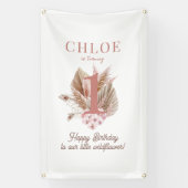 ワイルドフラワーガール1st誕生日パーティーバナー 横断幕 (縦)