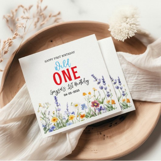 ワイルドフラワーガール1st誕生日パーティー スタンダードカクテルナプキン