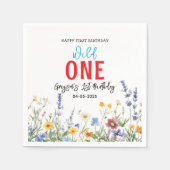 ワイルドフラワーガール1st誕生日パーティー スタンダードカクテルナプキン (正面)