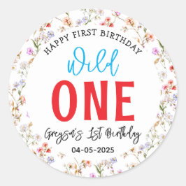 ワイルドフラワーガール1st誕生日パーティー ラウンドシール