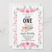 ワイルドフラワーガール1st誕生日パーティー 招待状 (正面)