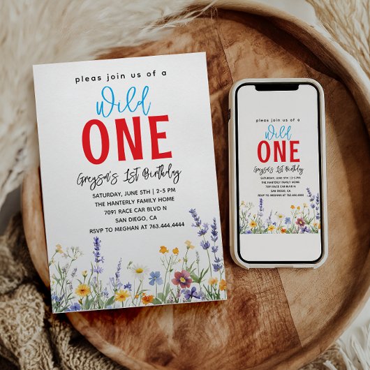 ワイルドフラワーガール1st誕生日パーティー 招待状