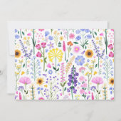 ワイルドフラワーガール1st誕生日フローラ写真 招待状 (裏面)