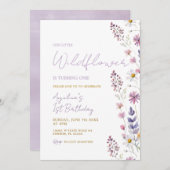 ワイルドフラワーガール1st誕生日招待状 招待状 (正面/裏面)