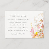 ワイルドフラワーキノコ秋の結婚式の願い エンクロージャーカード (正面)