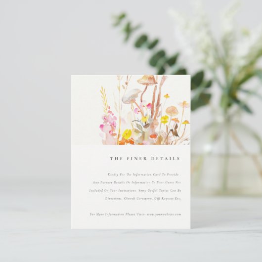 ワイルドフラワーキノコ秋ボタニッ結婚ク詳細 エンクロージャーカード (スタンド正面)