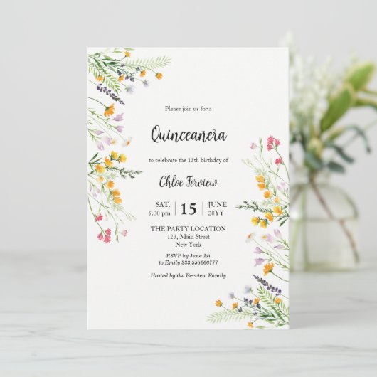 ワイルドフラワーキンセアニラエレガントへの招待 招待状 (スタンド正面)