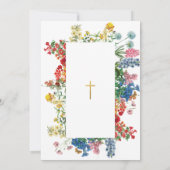 ワイルドフラワーギリシャ正統《キリスト教》洗礼式や命名式バプテスマ 招待状 (裏面)