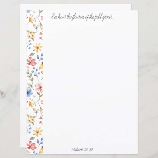 ワイルドフラワークリスチャン文房具 (正面/裏面)