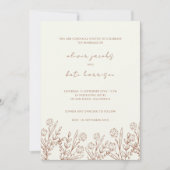 ワイルドフラワークリームテラコッタフロント&バック結婚ズ 招待状 (正面)