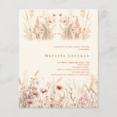 ワイルドフラワークリームピーチボホバジェットブライダルシャワー (正面)