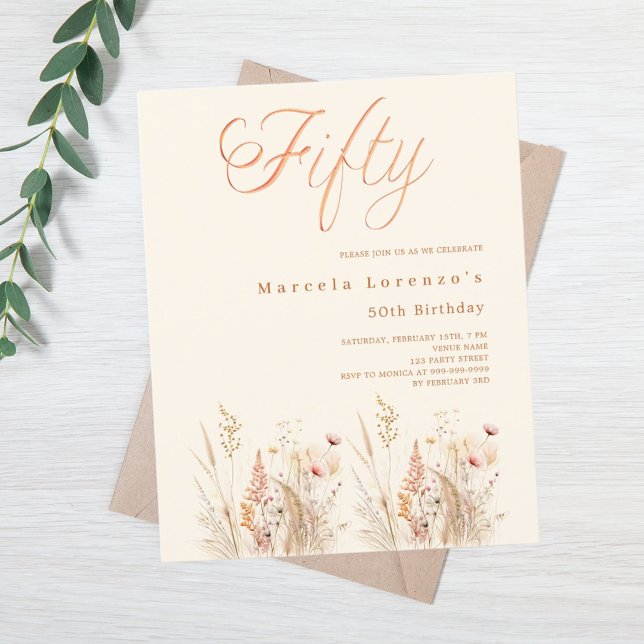 ワイルドフラワークリームベージュ予算50歳の誕生日 (クリエイターアップロード済み)