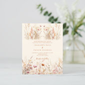 ワイルドフラワークリームボホバジェット結婚式招待状 (スタンド正面)