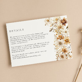ワイルドフラワークリームボホ結婚フローラ エンクロージャーカード