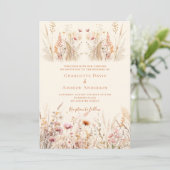 ワイルドフラワークリームボホ結婚ーの 招待状 (スタンド正面)