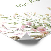 ワイルドフラワークロザライン赤ちゃんシャワー歓迎サイン ポスター (角)