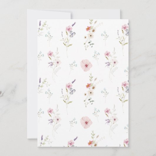 ワイルドフラワークロスバプテスマ招待状 招待状 (裏面)