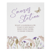 ワイルドフラワーグラス水彩秋の結婚式のモア ポスター (正面)