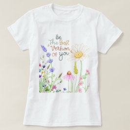 「ワイルドフラワーグラフィックTシャ感動的ツ Tシャツ