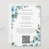 ワイルドフラワーグリーンエレガント春庭園の結婚式 招待状 (裏面)