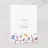 ワイルドフラワーグリーンブライダルシャワーレジストリ エンクロージャーカード (裏面)