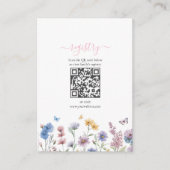 ワイルドフラワーグリーンブライダルシャワーレジストリ エンクロージャーカード (正面)