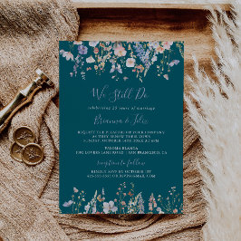 ワイルドフラワーグリーン我々はまだ誓いを更新する 招待状