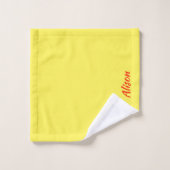 ワイルドフラワーグリーン白い赤の名前 バスタオルセット (ウォッシュタオル)