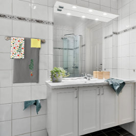 ワイルドフラワーグリーン白い黄色の名前 バスタオルセット