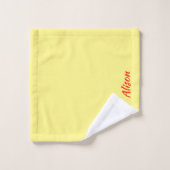 ワイルドフラワーグリーン白い黄色の名前 バスタオルセット (ウォッシュタオル)