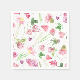 ワイルドフラワーグリーン スタンダードカクテルナプキン