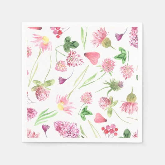 ワイルドフラワーグリーン スタンダードカクテルナプキン (正面)