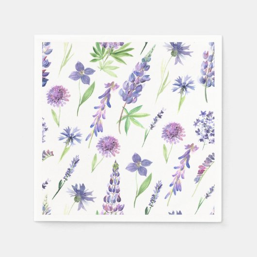 ワイルドフラワーグリーン スタンダードカクテルナプキン (正面)